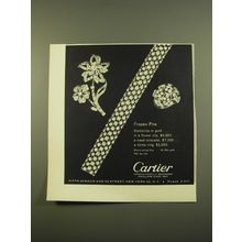 1961 Cartier Jewelry Advertisement - Flower Clip, Mesh Bracelet, Dome Ring