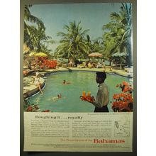 1961 Bahamas Tourism Advertisement - photo by Ozzie Sweet - Roughing it Royally