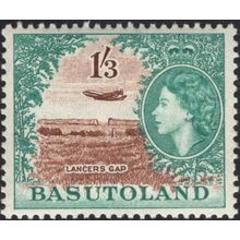 Basutoland QEII 1954 1/- 3d Brown & Turquoise Green Mounted Mint MM SG 50 stamp