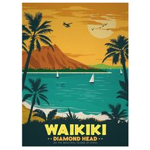 Waikiki vintage travel 7 Poster Canvas Movie Film Print A0 A1 A2 A3 A4 A5 A6 Art