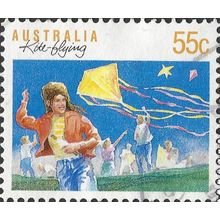 AUSTRALIA, SPORT, Kite-flying, blue 1989, 55c, #2