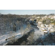 Knaresborough in Christmas Winter Snow Large Birds Eye Aerial Postcard