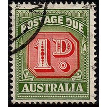 Australia 1958 Postage Due 1D Used Stamp no wmk ..