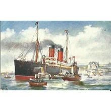 CUNARDER AT QUEENSTOWN Tuck Oilette Postcard (9106)