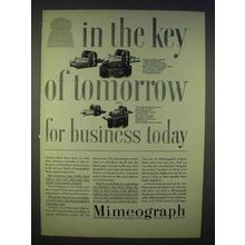 1939 Mimeograph 90, 91, 92, 100 Ad - Key of Tomorrow