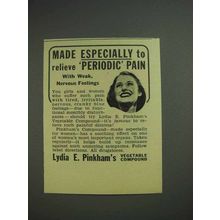 1943 Lydia E. Pinkham's Compound Ad - Periodic Pain