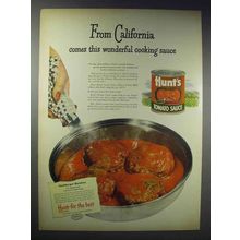 1948 Hunt's Tomato Sauce Ad - Hamburger Quickies recipe