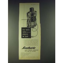 1958 Lentheric Men's Dry-Shave Lotion Ad - For men who sometimes shave in bed
