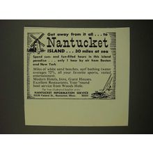 1968 Nantucket Massachusetts Ad - Get Away From It All