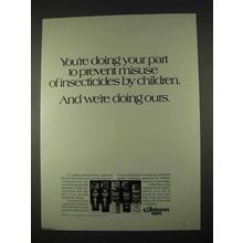 1974 Johnson Wax Raid Insecticides Ad - Prevent Misuse