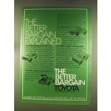 1976 Toyota Cars ad - Better Bargain Explained