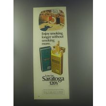 1980 Saratoga 120's Cigarettes Ad - Enjoy smoking longer without smoking more