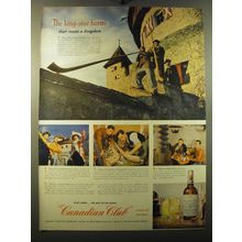 1950 Canadian Club Whisky Ad - The king-size horns that rouse a kingdom