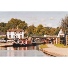 Llangollen Canal Trevor Basin Pub in Summer Welsh Postcard