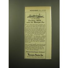 1959 Norwegian America Line Cruise Ad - Something new.. under the midnight sun