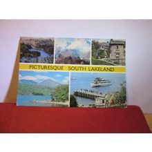 multiview, SOUTH LAKELAND, CUMBRIA used postcard. by Colourmaster 1982 pm =