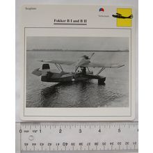 Fokker B I & B II - Netherlands - Seaplane - Collectors Club Card