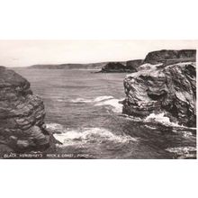 Porth Black Humphreys Rock Coast Welsh Real Photo Postcard
