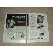 1958 2-pg Bolex H-16M & H-16T Movie Camera Ad - NICE!!