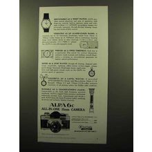 1961 Alpa 6c Camera Ad - Serviceable as a Watch