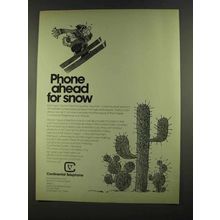 1972 Continental Telephone Ad - Phone Ahead for Snow