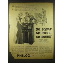 1938 Philco 116XX Radio Ad - No Squat No Stoop No Squint