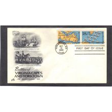 FDC Art Craft 1937-1938 18c Battles of Yorktown (Cachet-U/A) CV00219