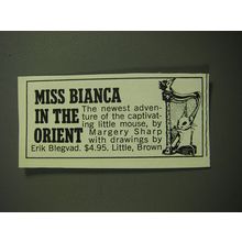1970 Miss Bianca in the Orient Book by Margery Sharp Advertisement