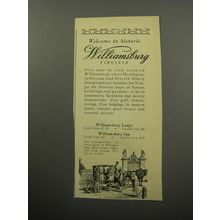 1951 Williamsburg Virginia Ad - Welcome to historic Williamsburg Virginia