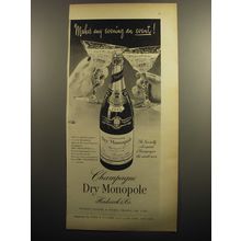 1951 Dry Monopole Champagne Ad - Makes any evening an event