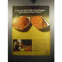 1973 Top Choice Dog Food Ad - Can you tell which is hamburger