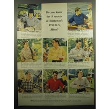 1957 Hathaway Shirts Ad - Do you know the 8 secrets of Hathaway's Viyella