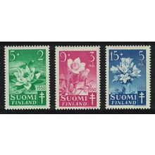 Finland Water Lily Pasqueflower Bellflower Tuberculosis 3v 1950 MNH SG#489-491