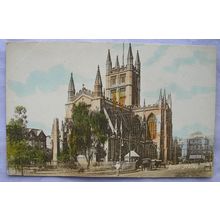vintage colour postcard Bath Abbey