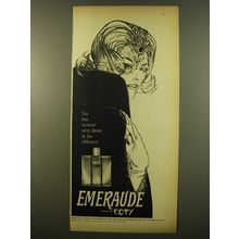 1961 Coty Emeraude Perfume Ad - For the woman who dares to be different