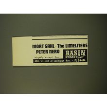 1961 Basin Street East Advertisement - Mort Sahl The Limeliters Peter Nero