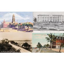 Durban Post Office Balmoral Hotel Club Bay 4x South Africa RPC Postcard s
