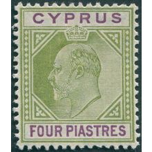 Cyprus 1905 4pi olive-green & purple SG66 unused