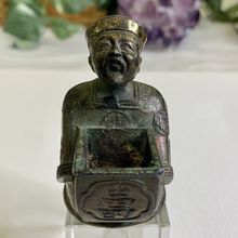 Vintage 2.75"H Brass Art Deco Asian Man Figure Incense Burner Made In Japan