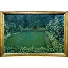 Le_jardin_blanc_au_crépuscule Art Gallery Poster Canvas Print Wall Decoration A0