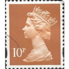 GB, QE II, Machin, orange-tan 1998, 10p, #3