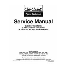 Bolens Troy Bilt  Suburban Series  Repair Serv Manual 