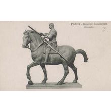 Padova General Generale Gattamelata Military Mounted Horse Sculpture Postcard