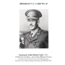 Lieutenant Arthur Cutler Australian Military Victoria Cross WW2 Syria Postcard