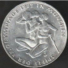 1972 G Germany 10 Mark Silver Coin Munich Olympics - Athletes