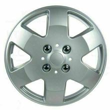 KT Four ABS Plastic Silver Colored Hubcaps - 14 Inch Diameter