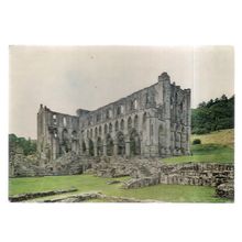 RIEVAULX ABBEY from South East, YORKSHIRE .. vintage unused postcard =