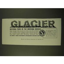 1959 Great Northern Railway Ad - Glacier