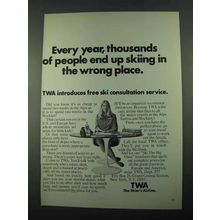 1969 TWA Airline Ad - Skiing in the Wrong Place