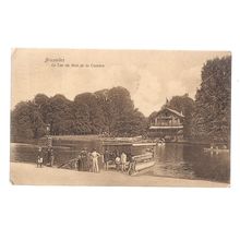 LE LAC DU BOIS DE LA CAMBRE, BRUXELLES, BRUSSELS . used postcard 1909 postmark..
